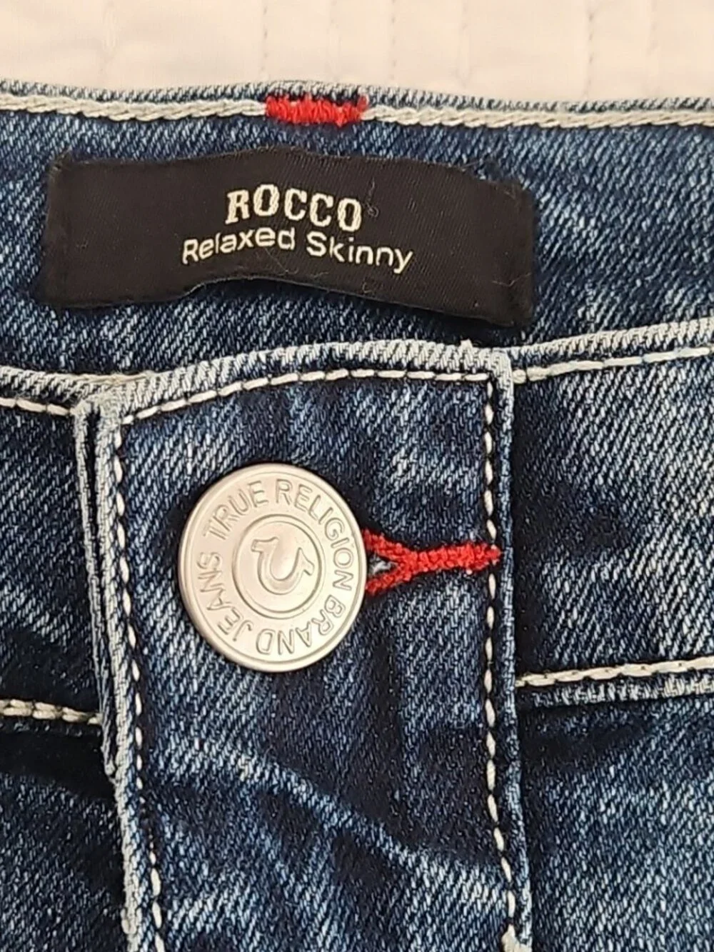 True Religion Rocco Moto Jeans‎ Men's 33x32 Med Wash NEW Relaxed Skinny 700680